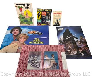 Group of Folded Movie Posters; Media Magazine