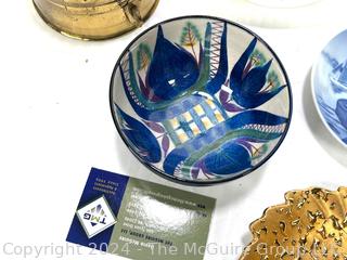 Mixed Lot Including Peter Rabbit Wedgwood Bowl, Royal Copenhagen and hand painted Danish Fruit Bowl