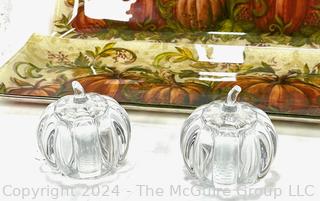 Thanksgiving Decor: Crystal Turkeys, Pumpkins and Serving Trays