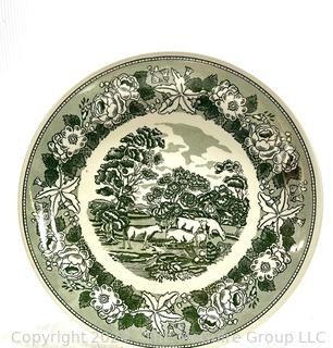 One Green Swiss Landscape Plate Made in Italy by N Fontebasso