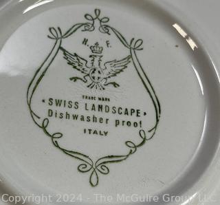 One Green Swiss Landscape Plate Made in Italy by N Fontebasso