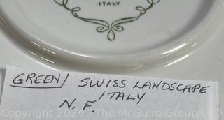 One Green Swiss Landscape Plate Made in Italy by N Fontebasso