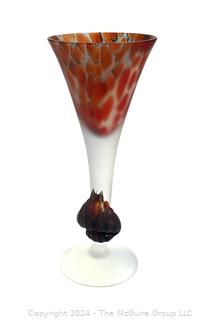 Art Glass: Footed Vase 4 x 11"