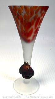 Art Glass: Footed Vase 4 x 11"