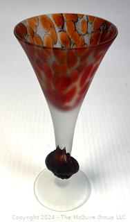 Art Glass: Footed Vase 4 x 11"