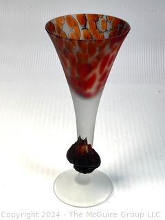 Art Glass: Footed Vase 4 x 11"