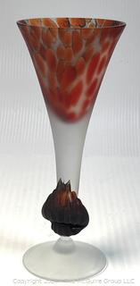 Art Glass: Footed Vase 4 x 11"