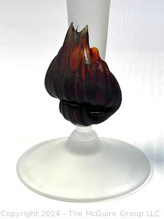 Art Glass: Footed Vase 4 x 11"