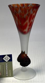 Art Glass: Footed Vase 4 x 11"