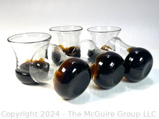 Set of Six (6) Glass Tumblers (Kiln formed)