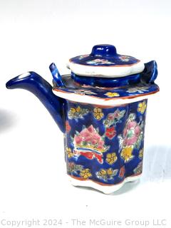 Nesting Asian Motif Tea Pot and Mug