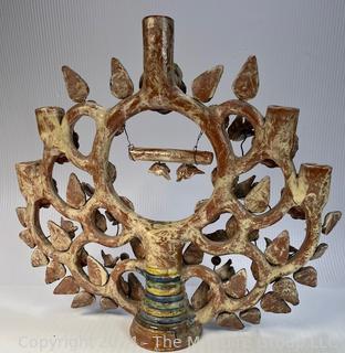 Mexican Pottery Tree of Life Candle Holder. 15 x 18"