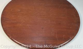 Two (2) Wooden Serving Items Including Tray with Inlaid Argentina Coins and Bowl