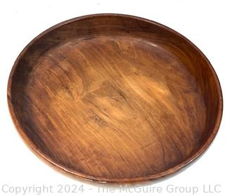 Two (2) Wooden Serving Items Including Tray with Inlaid Argentina Coins and Bowl