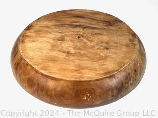 Two (2) Wooden Serving Items Including Tray with Inlaid Argentina Coins and Bowl