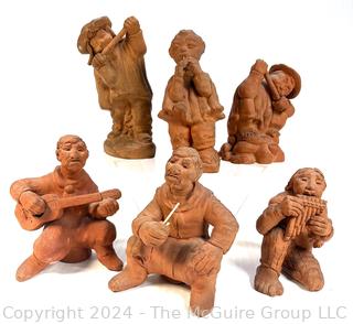 Set of Six (6) Provincial Terracotta Musician Figurines