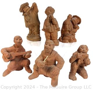 Set of Six (6) Provincial Terracotta Musician Figurines