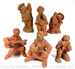 Set of Six (6) Provincial Terracotta Musician Figurines