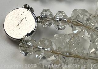 Double Strand Crystal Necklace with Sterling Silver Clasp