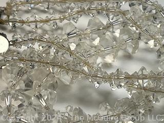 Double Strand Crystal Necklace with Sterling Silver Clasp