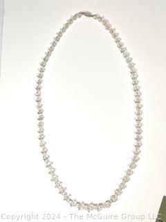 Opera Length Aurora Borealis Crystal Bead Necklace. 15" long