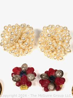 Seven (7) Pairs of Clip Statement Earrings