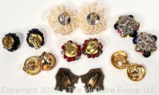 Seven (7) Pairs of Clip Statement Earrings