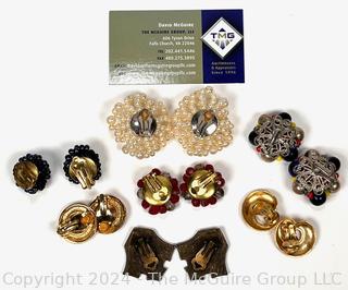 Seven (7) Pairs of Clip Statement Earrings