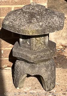 Cement Garden Japanese Lantern Statue, One Piece. 21" Tall