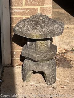 Cement Garden Japanese Lantern Statue, One Piece. 21" Tall