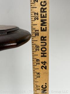 Scalloped Tilt-Top Walnut Table 21"T