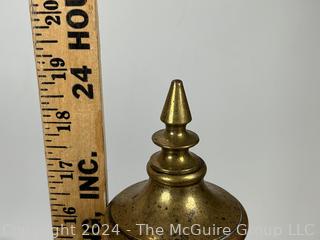 Pair of Brass Spindle Fireplace Andirons