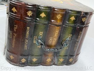 Book Shaped Decoupage Wooden Hinged Box Trinket/Treasures Box 12 x 20 x 9"T