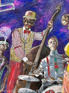 Unframed Original Oil on Canvas Titled Jazz Signed by Artist Douglas Edwards  16" x 20"