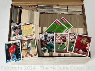 Box of 1000+ Sports Cards Baseball and Football