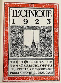 1923 MIT Yearbook "Technique" Massachusetts Institute of Technology