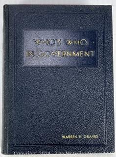 1932 "Who's Who In Government" Hard Cover Book (Warren Graves)