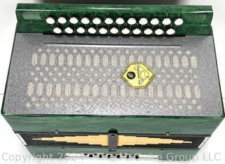 Green Russian "Button" Accordion 13 x 6.5 x 11.5" (was 400AC)