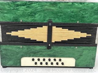 Green Russian "Button" Accordion 13 x 6.5 x 11.5" (was 400AC)