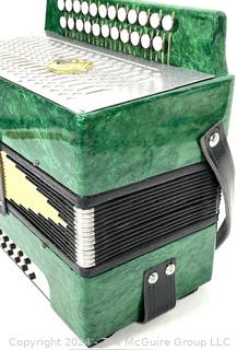 Green Russian "Button" Accordion 13 x 6.5 x 11.5" (was 400AC)