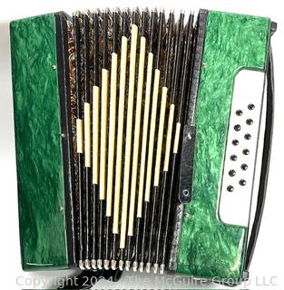 Green Russian "Button" Accordion 13 x 6.5 x 11.5" (was 400AC)