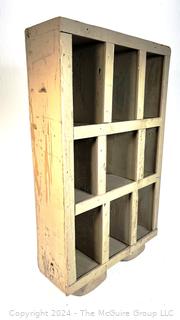 Primitive Painted Wood Divided Standing Case.  24" x  15" x  5"