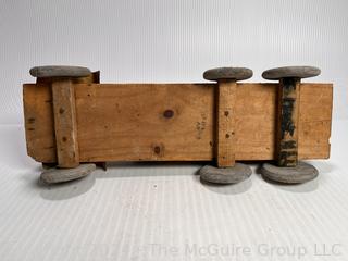 WWII Hand-made Wood Trench Folk Art Toy Truck Tank