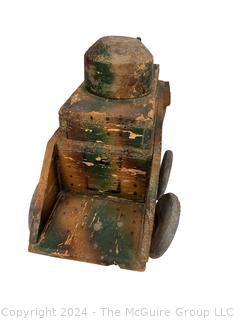 WWII Hand-made Wood Trench Folk Art Toy Truck Tank