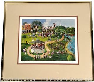 Framed Under Glass Print Titled "4th Of July" Signed & Numbered by Bob Pettes.  16" x 18"