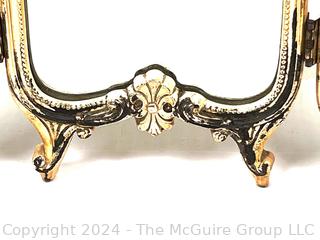 Louis XV Style Tripych Vanity Dresser Mirror In Gilt.  12.5" x 13