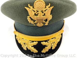 Two (2) Military Hats Including US Army Officers Visor Cap and Garrison Hat