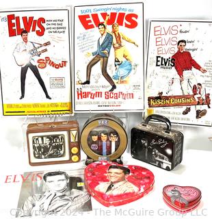 Collection of Evis Presley Memorbelia and Metal Wall Signs