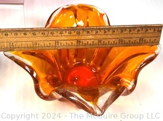 Three (3) Pieces of Hand Blown Mid Century Art Glass 