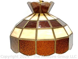 Amber Hanging Stained Glass Pendant Lamp 